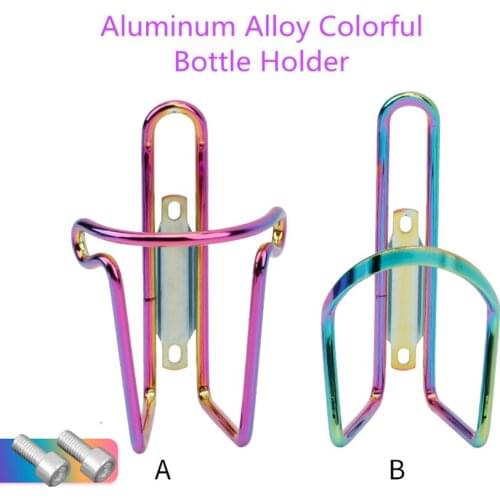 MTB Mountain Bike Bottle Holder Electroplating Color Kettle Cages Folding Road Bicycle Aluminum Alloy Water Bottle Fix Bracket