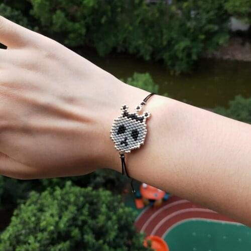 FAIRYWOO Crown Skeleton Bracelet Skull Jewelry Miyuki Bead Bracelet Womens Delica Bracelets Vintage Armbanden Cute Accessories