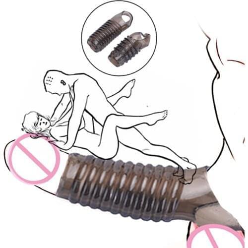 Reusable Penis Sleeve Strapon Delayed Ejaculation Chastity Device Lock Sperm Erection Sex Toys For Men Bdsm Bondage Gear Sexshop