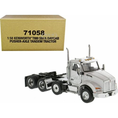 KENWORTH T880 SBFA DAYCAB PUSHER-AXLE TRACTOR WHITE 1/50 DIECAST MASTERS 71058