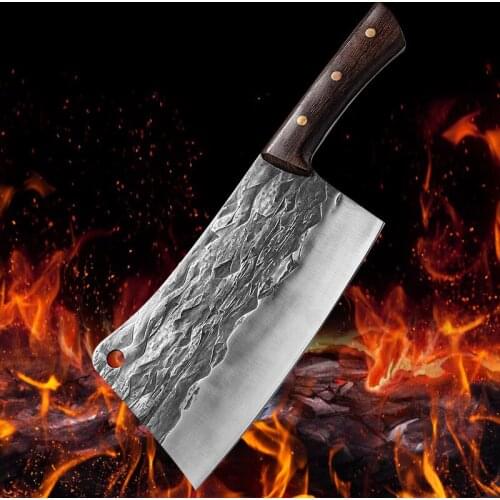 Forged Kitchen Knife 925g Thickened Heavy Cleaver Tool Chop Pig Beef Sheep Big Bones Pork Ribs Chicken Pig Stainless Steel Knife