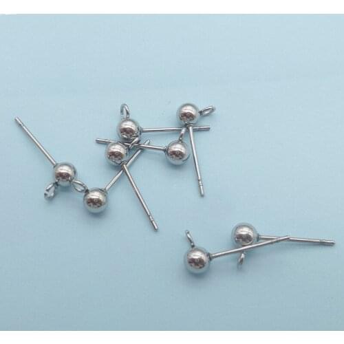 100 3-6mm Ball Round Heads Pins Needles Hanging Earring Stud Blocks For DIY Handmade Jewelry Making Findings