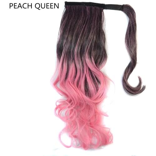 Hot selling colorful fashion ladies bandage style gradual velcro ponytail hair wig