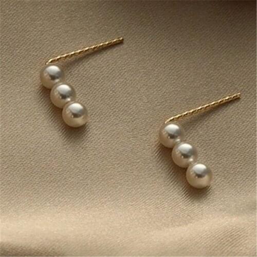 Liemjee Simple Pearl 14k Gold Filled Earrings Fashion Personality Party Jewelry For Women Feature Namour Charm Gift All Seasons
