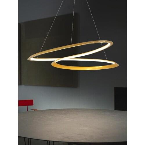 Minimalist Irregular Black Round LED Chandelier Fixture Nordic Design Ring Dining Chandelier Modern Living Room Decorative Light