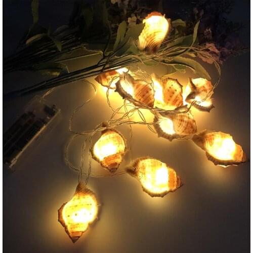 Conch Light String 1.65m 10LED Shell Fairy Light Conch Light String Battery-Powered Conch Photo Props Light Home Decoration