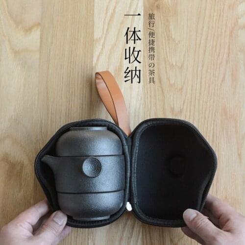 Portable Simple Tea Set Ceramic Travel Vintage Handmade Japanese Tea Set Travel Ceremony Box Conjunto De Cha Teaware Sets DI50CJ