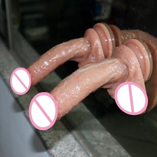 Liquid Silicone Realistic Dildo Skin Feeling Soft Huge Penis Suction 21.5*4.5cm Big Dick Sex Toys For Women Consolador Sex Shop