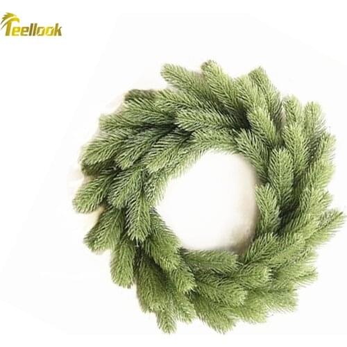 Teellook PE Leaf Christmas Wreath Christmas Hotel Mall Home Decor