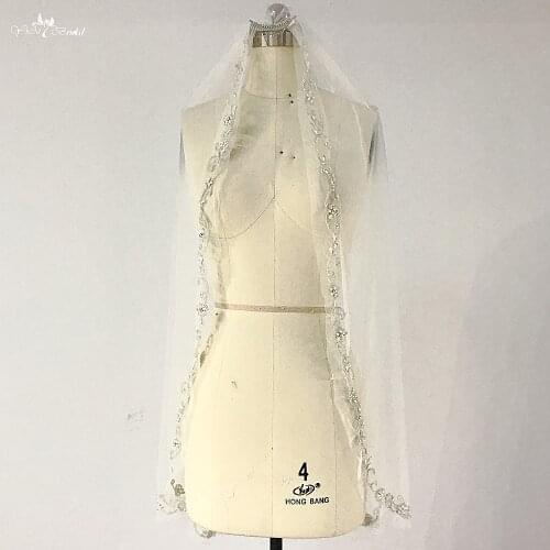 RSV128 Silver Embroidery Bridal Duvak Accesorios Mujer Velo Wedding Veil Short With Comb