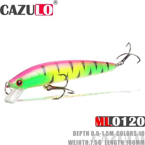 Minnow Fishing Accessories Lure Weights 7.5g 10cm Bait Depth 0.5-1.5m Isca Artificial Pesca Wobblers Tackle For Pike Fish Leurre