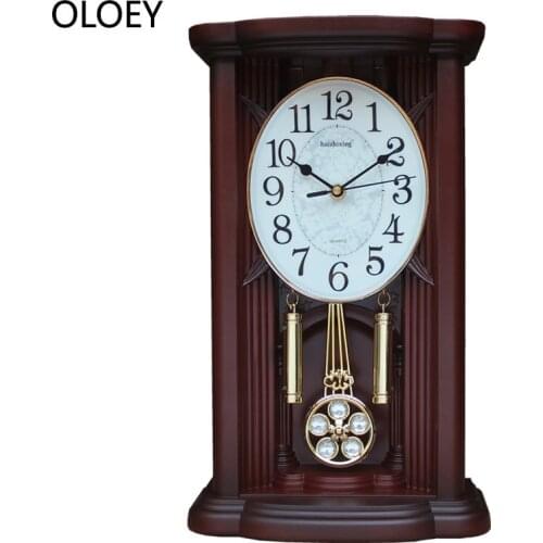 Antique Pendulum Wall Clock Music Retro Desk Wall Clock Modern Design Mechanism Living Room Reloj De Pared Farmhouse Decor Home