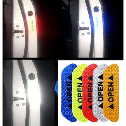 4Pcs / set of car OPEN reflective belt warning sign reflective for Volkswagen POLO Tiguan Passat Golf EOS Scirocco Bora Lavida