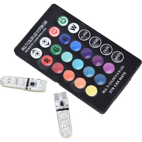 Waterproof Colorful With Remote Control Silicone License Plate Light Car Led T10 5050 6smd Flashing Wide Light