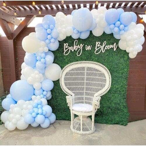 Balloons Garland Arch Kit Blue White Latex Balloons For Wedding Decor Baby Shower Birthday Party Backgound Decor Globos Supplies
