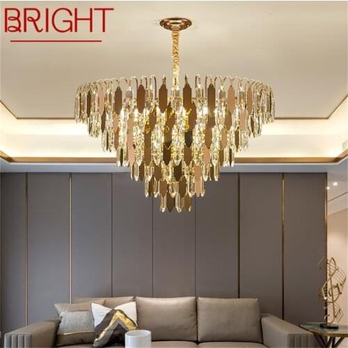 BRIGHT Chandelier Fixtures Postmodern Crystal Pendant Lamp Light Home LED for Dining Living Room Decoration
