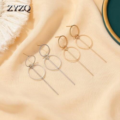 ZYZQ Simple Fashion Jewelry Smooth Big Hoop Earrings For Women Lady Large Geometric Hollow Tassel Loop Earring Gifts