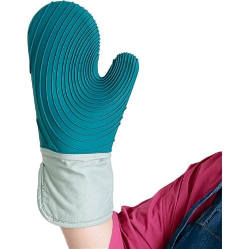 1pc Microwave Oven Insulated Glove Silicone Heat Resistant Anti-scald Kitchen Glove Pad for Baking Cooking Holding Pots