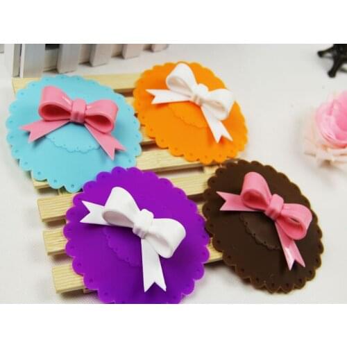 1PC Cute Bow Lace Dustproof Reusable Cup Silicone Lid Thermal Insulation Cup Cover Seal silicone Cover LB 264