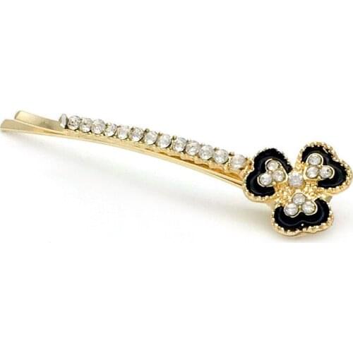 1pcs New Black Drip Oil Heart Hairpins Headwear Love Flower Crystal Rhinestone Hair Accessories Hair Clip Jewelry For Women Gift