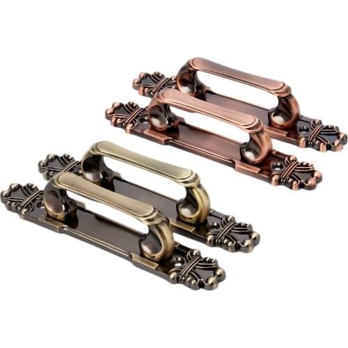 2PCS European Vintage Handle Door Pull Home Accessories Cabinet Knob Wardrobe Cupboard Zinc Alloy 165mm Antique Bronze Red Brass