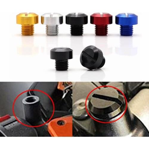 2Pcs Universal Motorcycle CNC M10*1.25 Mirror Hole Plug Screw Bolts Covers Caps Clockwise Screw For Honda Suzuki mirror