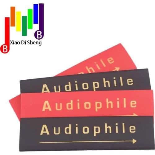 20pcs 8mm 13mm diameter Red Black Audio PVC Code Gold Color Printing logo Arrows heat shrinkable silicone rubber tube DIY