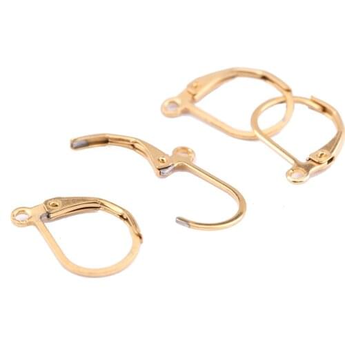 Onwear 20pcs stainless steel gold earrings findings diy leverback earring hooks for jewelry making