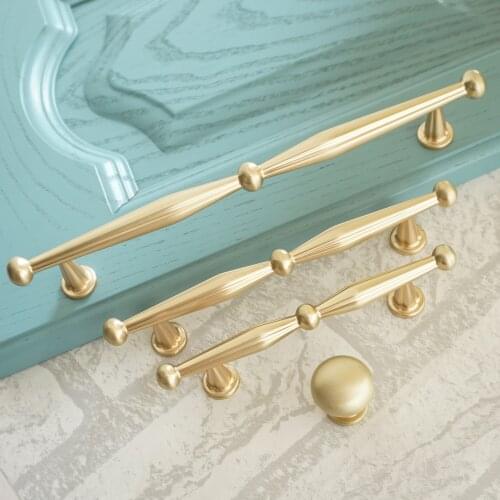 3.75" 5" 7.55" Brass Cabinet Knob Dresser Pull Zinc Alloy Door Handles Round Drawer Knob Unique Furniture Handle 96 128 192mm