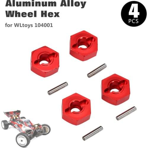 4pcs Aluminum Alloy Hub Hex Coupler Wheel Hex for WLtoys 104001 Car RC Buggy Racing Car