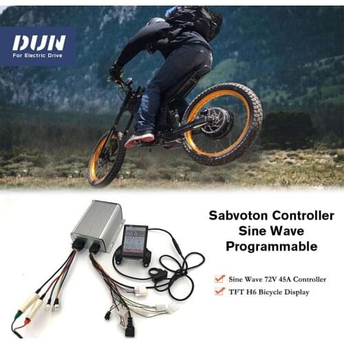 45A 48V with PAS Function SVMC7245-H Sine Wave Controller H6 Colorful Display For 1kw Electric Bicycle Motor