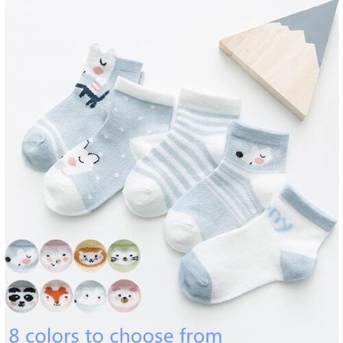 5 Pairs/lot Infant Baby Socks Summer Mesh Thin Baby Socks for Girls Cotton Newborn Boy Toddler Socks Baby Clothes Accessories