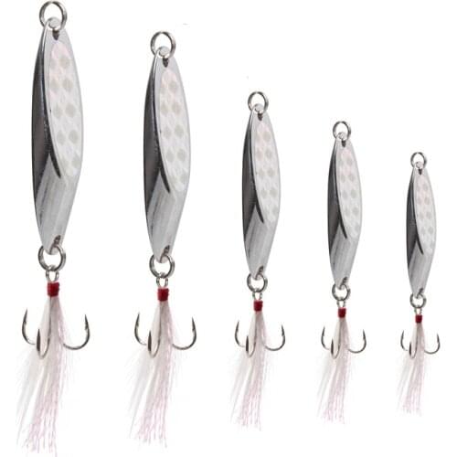 7pcs Metal Spinner Spoon fishing Bait Sequins Cast Jigging lure for trout bass fishing Artificial Bait 5g 7g 10g 21g 28g