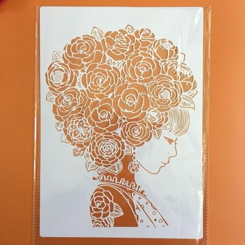 A4 29 * 21cm Beauty girl DIY Stencils Wall Painting Scrapbook Coloring Embossing Album Decorative Paper Card Template,wall