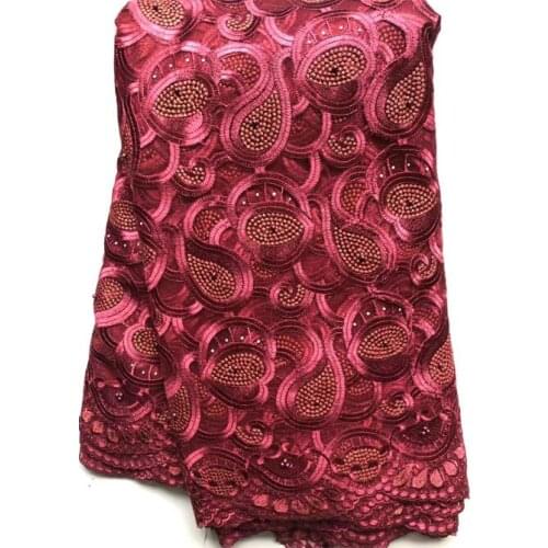 African Lace Fabric 2021 High Quality Lace With Stones African French Net Lace Fabric Embroidered Tulle Mesh Lace Fabric VLL4680