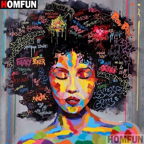 HOMFUN Full Square/Round Drill 5D DIY Diamond Painting "Oil painting woman" 3D Embroidery Cross Stitch 5D Decor Gift A12997