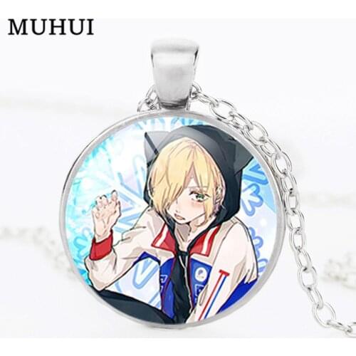 Free Shipping Anime YURI!!! on ICE Yuri Katsuki Victor Necklace For Women Glass Dome Pendant Necklaces Cosplay Men Jewelry B623