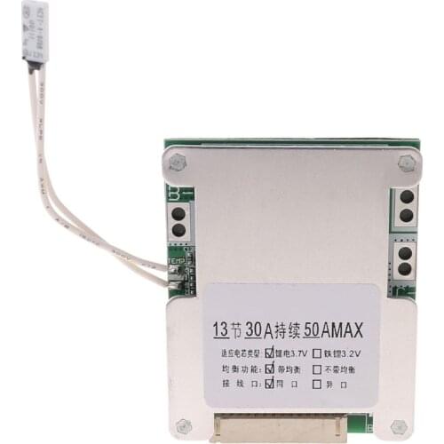 BMS 13S 48V 50A 18650 Li-ion Lithium Battery Pack Protection Equalizer Board PCB