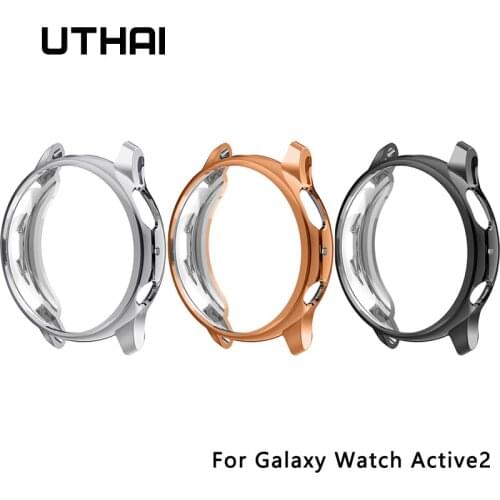 UTHAI Z30 For Galaxy Watch active2 40MM 44MM case For Samsung galaxy watch active2 44/40mm TPU plating anti-fall protection case
