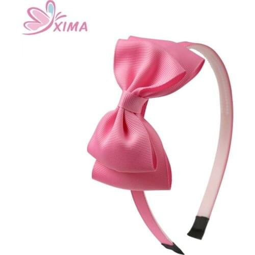 Girls 4inch Hair Bow Childrens Hair Band with Double Ribbon Bow Handmade Headband Hair Accessories for Kids