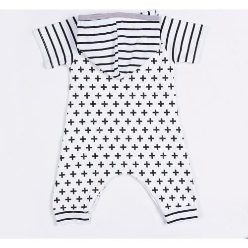 Pudcoco Baby Rompers Jumpsuit Summer Newborn Short Sleeve Romper Hooded Baby Clothes Cotton