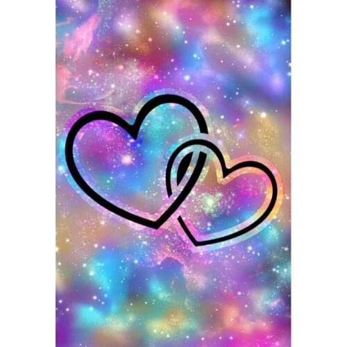 DIY 5D Diamond Paint Crystal Rhinestone Diamond Embroidery Paintings Pictures Arts Craft for Home Wall Decor Colorful Two Hearts