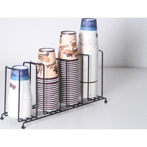 Home Decor Stainless Coffee Water Disposable Paper Cup Lid Dispensing Holder Dispenser Countertop Organizer Black