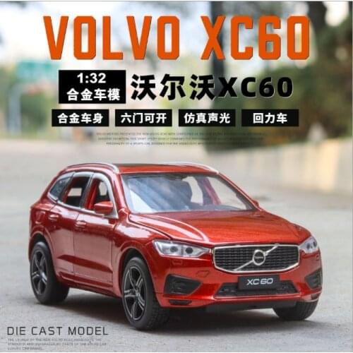 Simulation 1:32 XC60 car model SUV simulation toy car sound and light return car childrens birthday gift