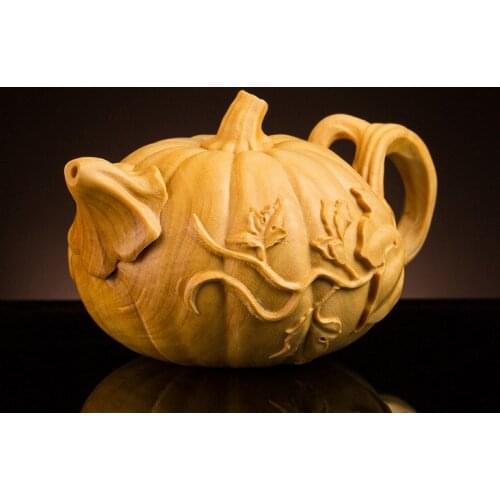 Delicado China encantadora artesanía tradicional de boj calabaza tetera