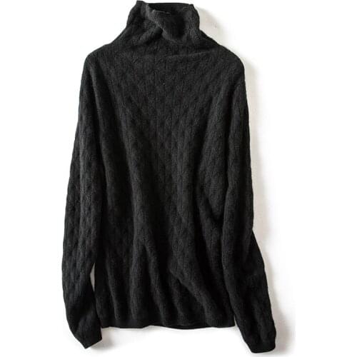 Turtleneck Cashmere Sweater Womens Autumn and Winter New Style 100% Pure Cashmere Knitted Pullover