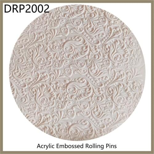 Kitchen Accessories Bakery Dough Tools Fondant Decoration Acrylic Embossed 3D Rolling Pin With Pattern