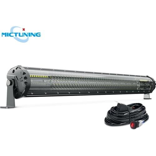 MICTUNING M2 Quad Row 31'' Off Road Combo Driving Work Lamp w/ Wiring Harness Aerodynamic LED Light Bar for Jeep ATV Trucks Boat