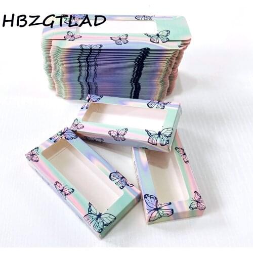 NEW 20/30/50/100pcs Packing box for eyelash blank eyelashes package Multicolor paper box Eyelashes DIY flash packing box makeup