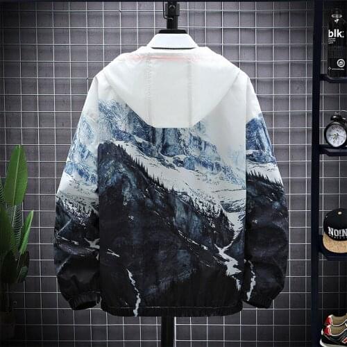 2021 Spring New Printed Hooded Jacket Mens Trend Student Sportswear Mens Big Jacket Youth Jacket Jacket Men